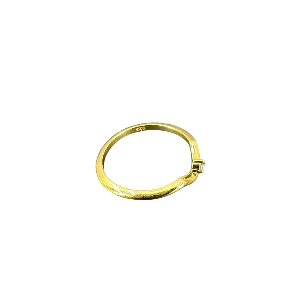 Gold over .925 silver cubic zirconiaAccent Band size 6, new‎